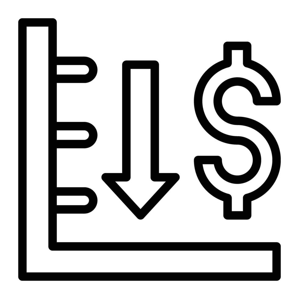 Decrease Line Icon Design vector