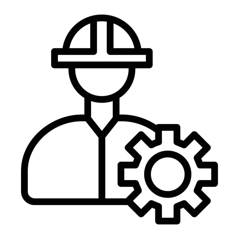 Engineer Line Icon Design vector