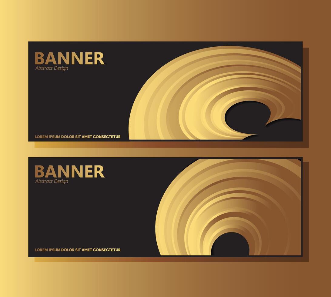 Luxury black abstract wave banner design vector
