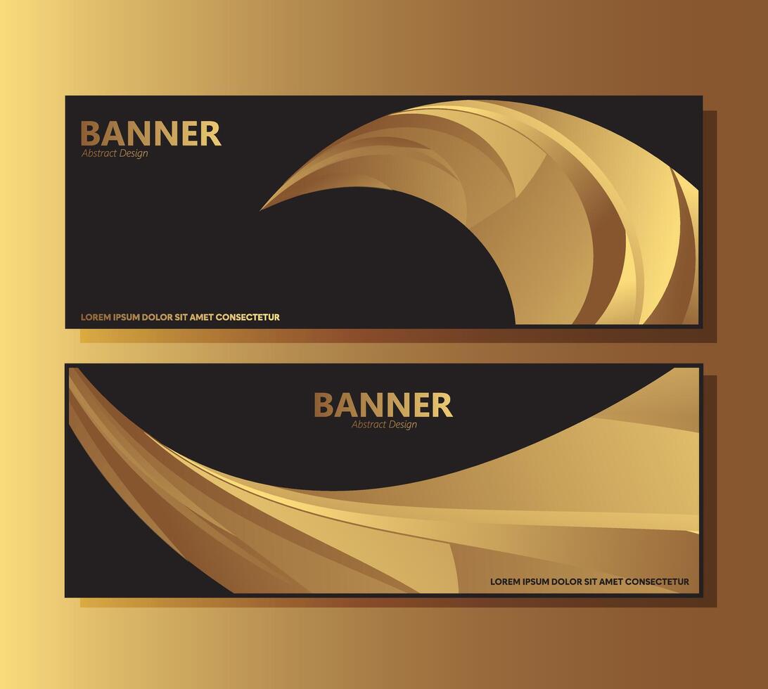Luxury black abstract wave banner design vector