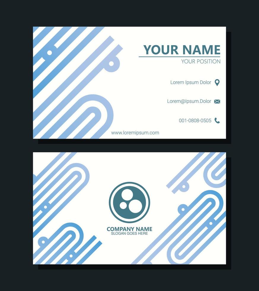 Blue abstract business card design vector