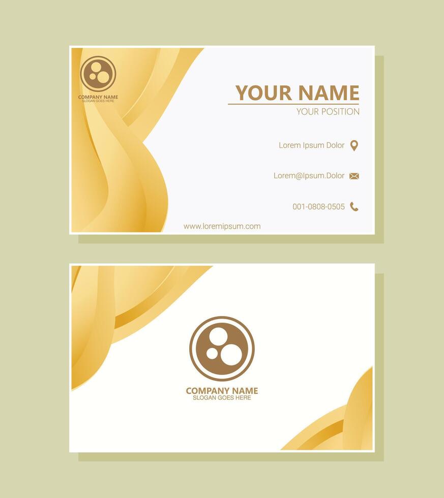 Orange abstract business card design vector