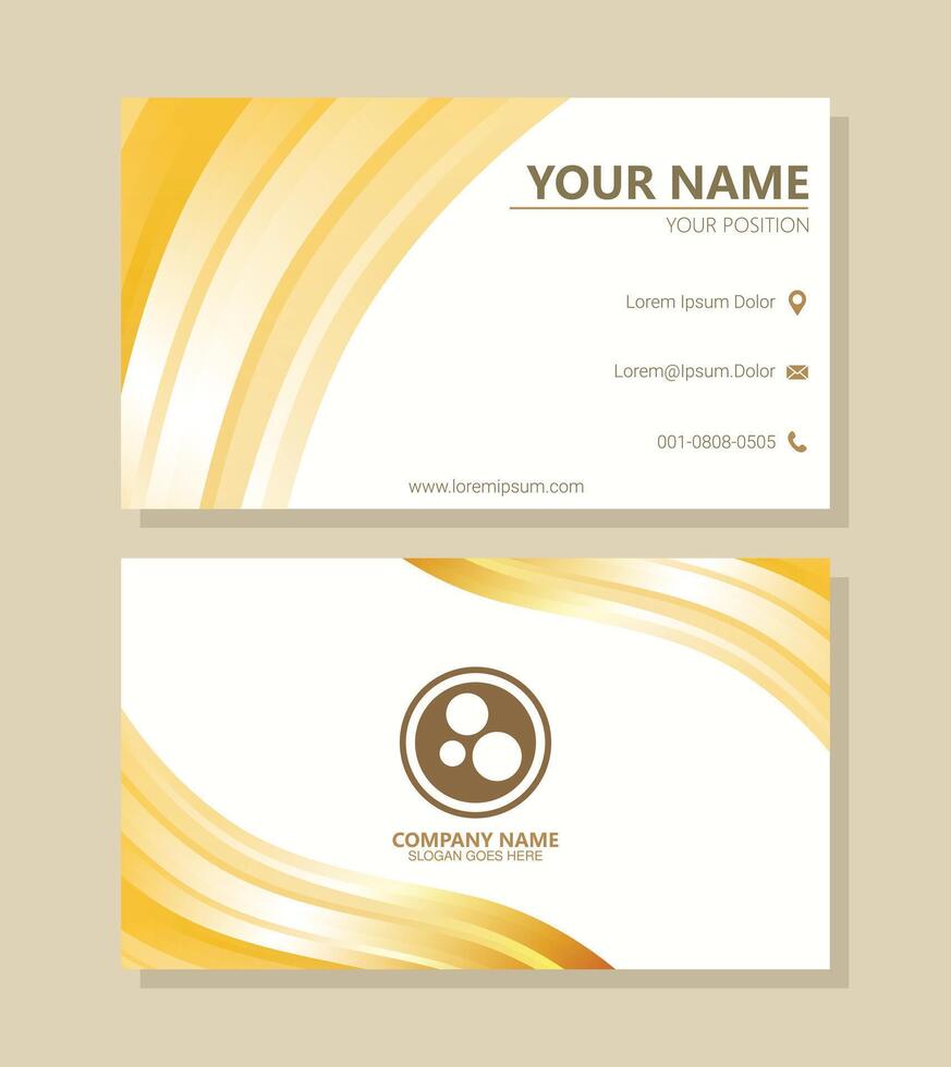 Orange abstract business card design vector