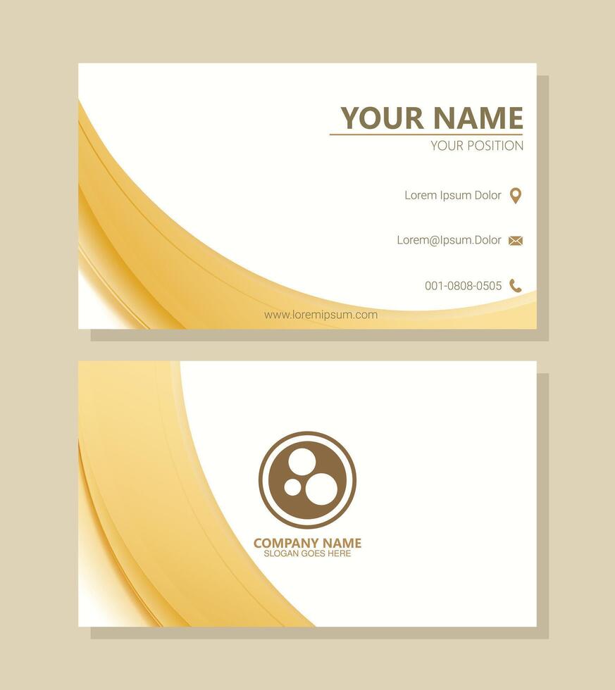 Orange abstract business card design vector