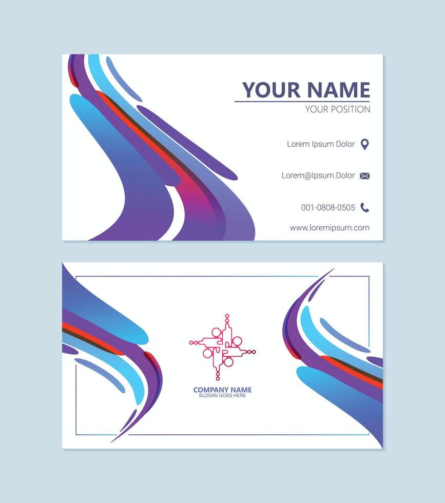 Colorful abstract business card design vector