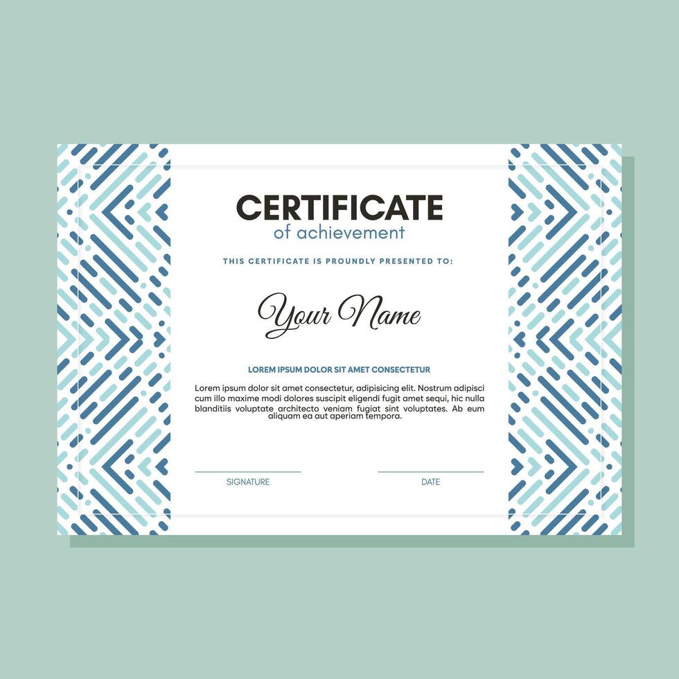Colorful certificate of achievement template with wave abstract vector