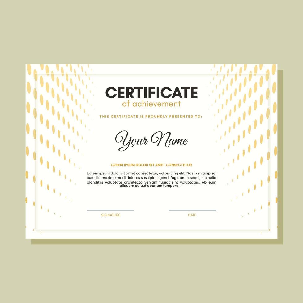 Orange certificate of achievement template with wave abstract vector