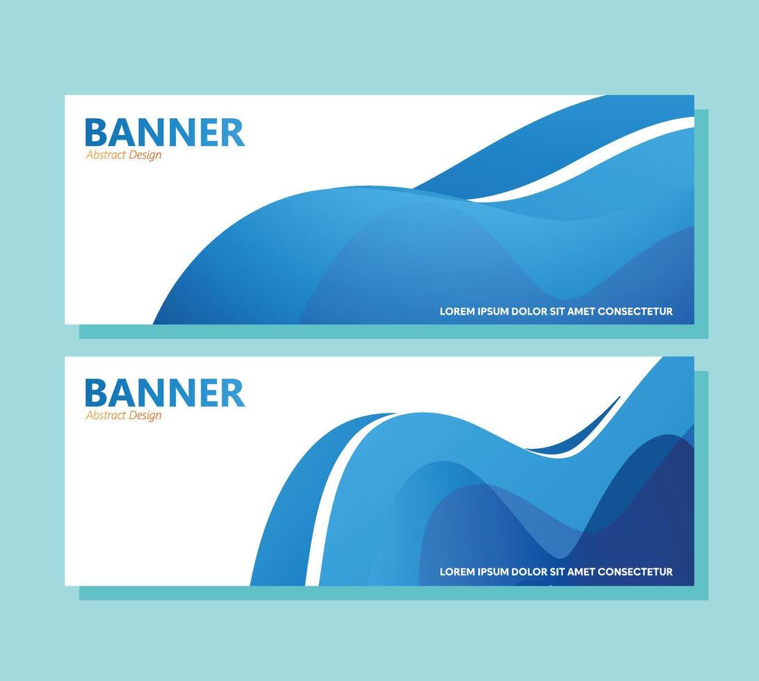 Blue abstract wave banner design vector