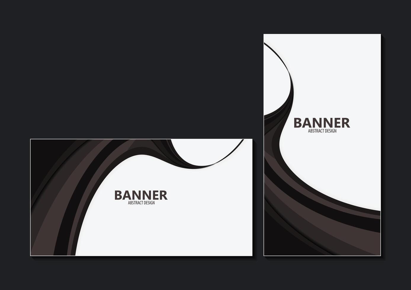 black abstract wave Banner design vector