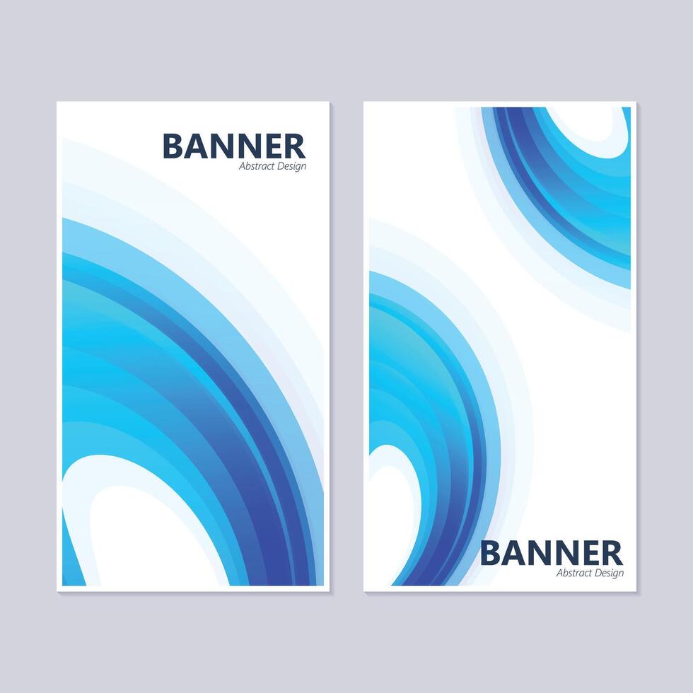 Blue abstract wave banner design vector