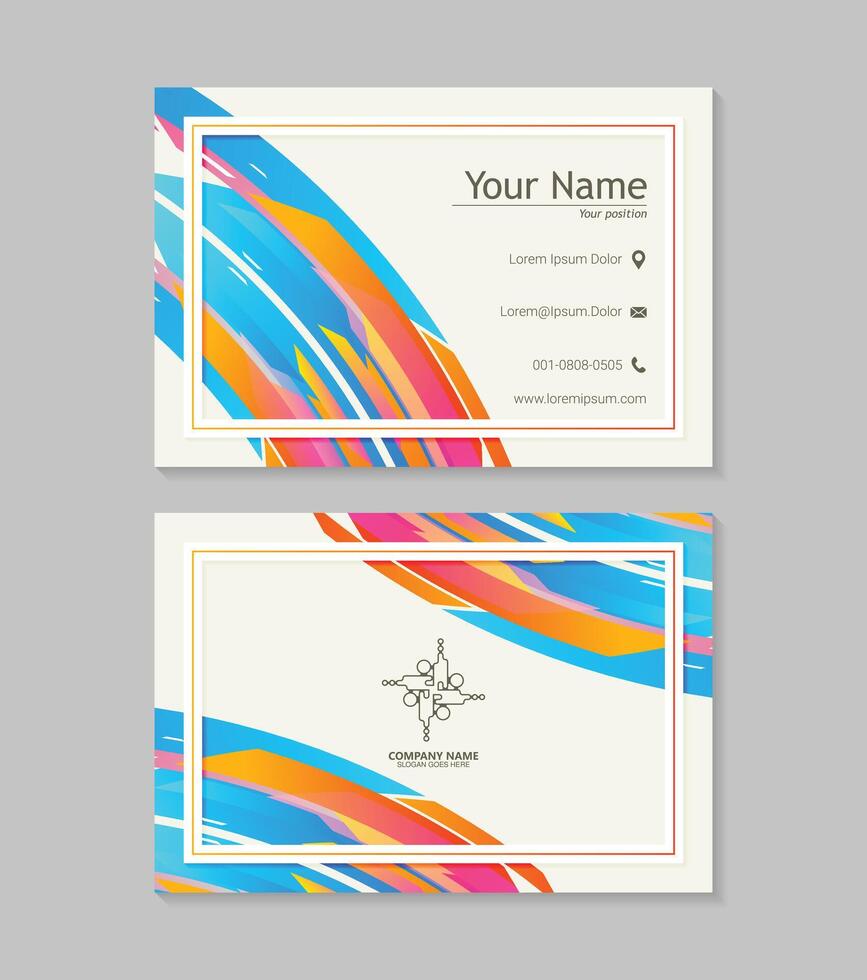 Colorful abstract business card design vector