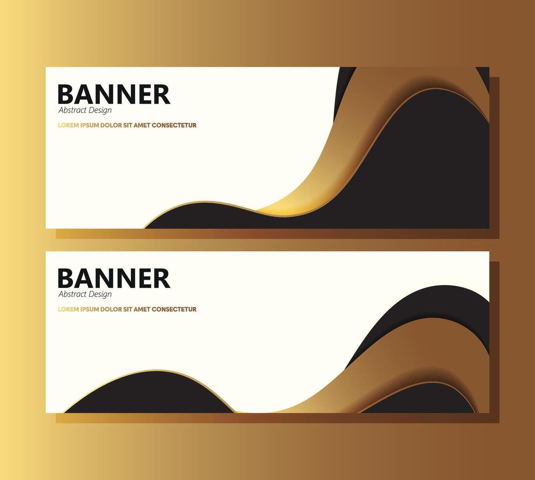 Luxury black abstract wave banner design vector