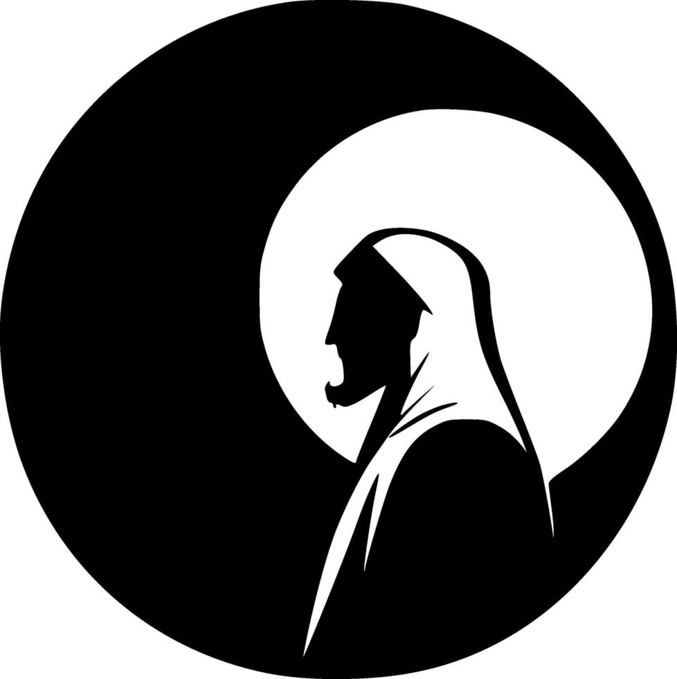 Islam - Black and White Isolated Icon - illustration vector