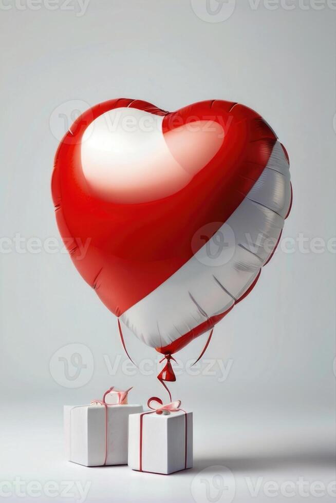 heart shaped balloon on a white background photo