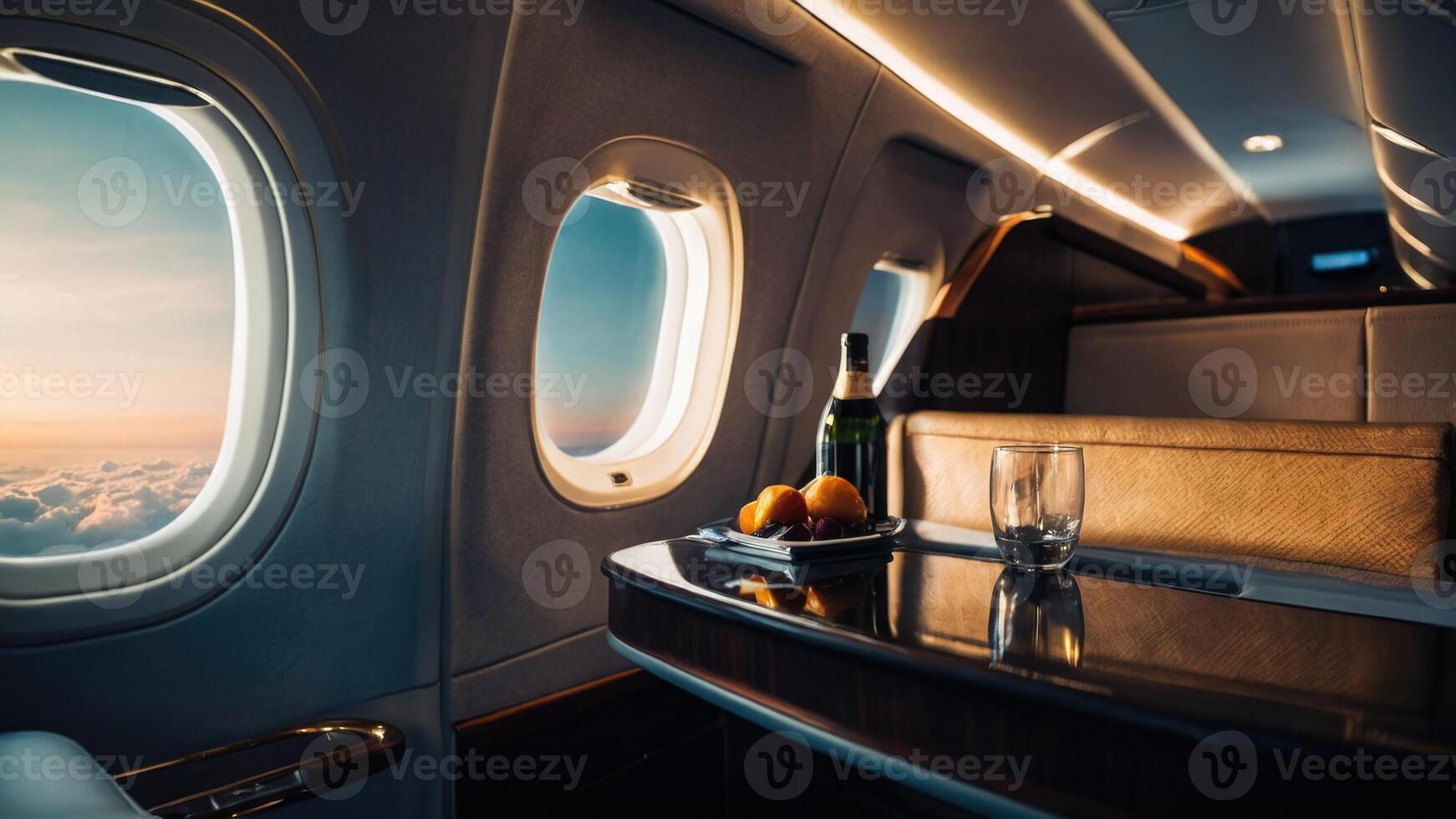 the interior of a private jet photo