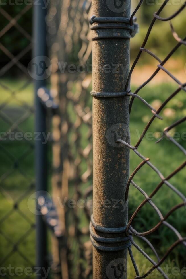 AI generated a close up of a chain link fence photo