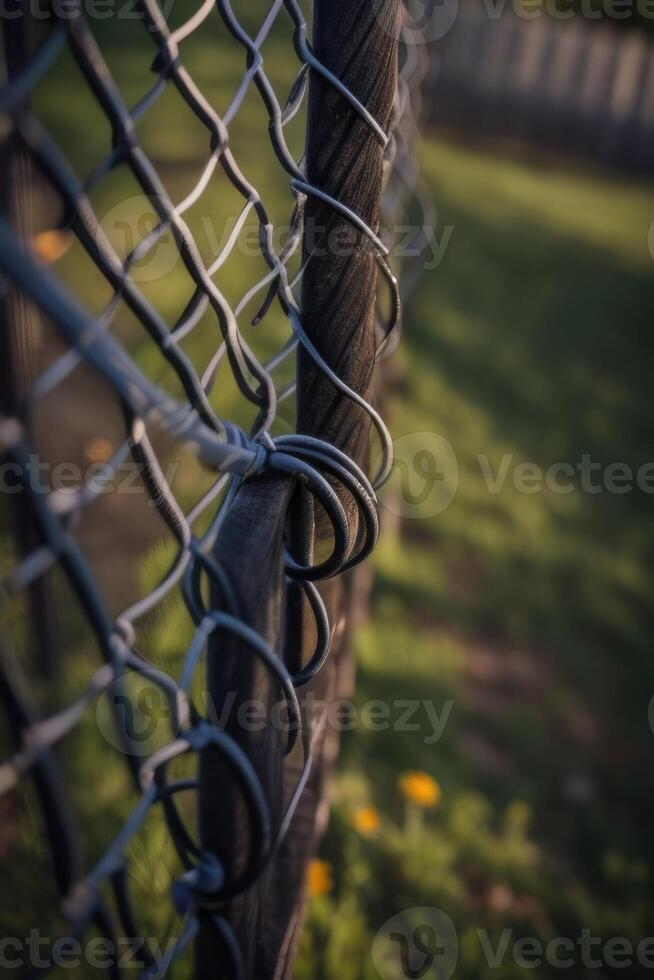 AI generated a close up of a chain link fence photo