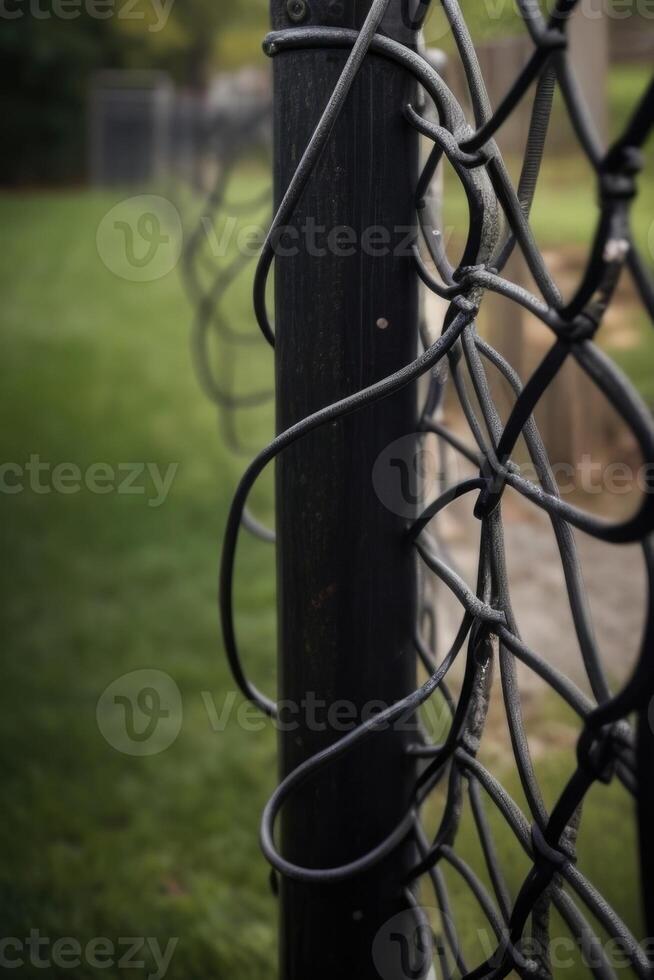 AI generated a close up of a chain link fence photo