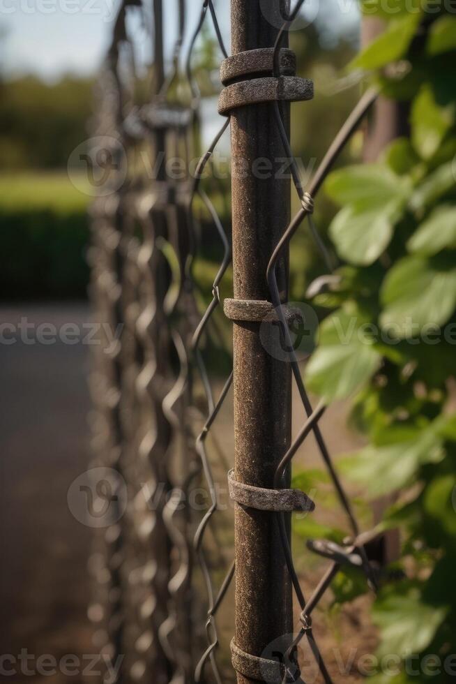 AI generated a close up of a chain link fence photo