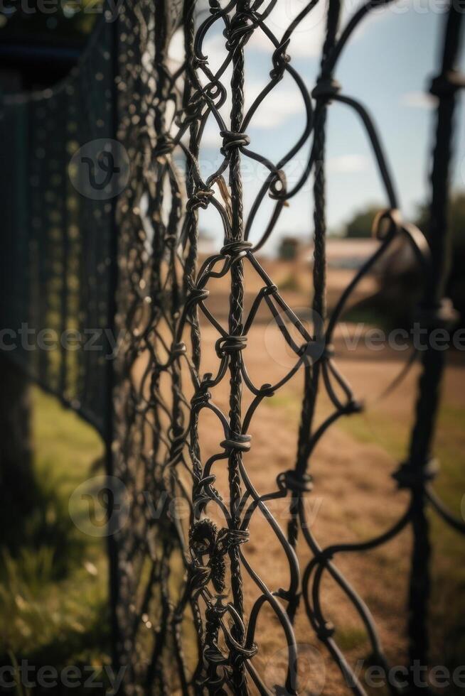 AI generated a close up of a chain link fence photo