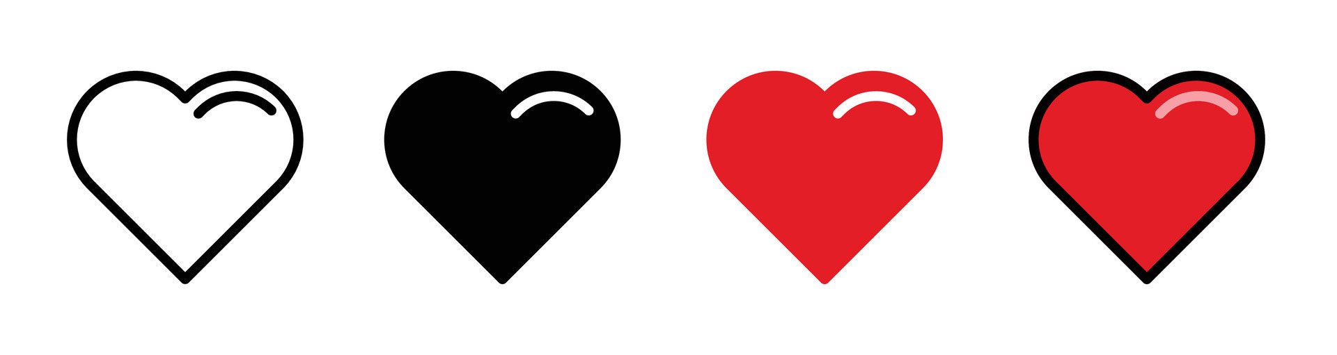 Heart icon set 44830176 Vector Art at Vecteezy