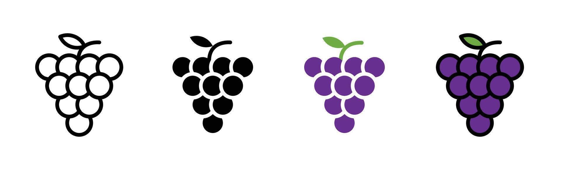 Grape icon set vector