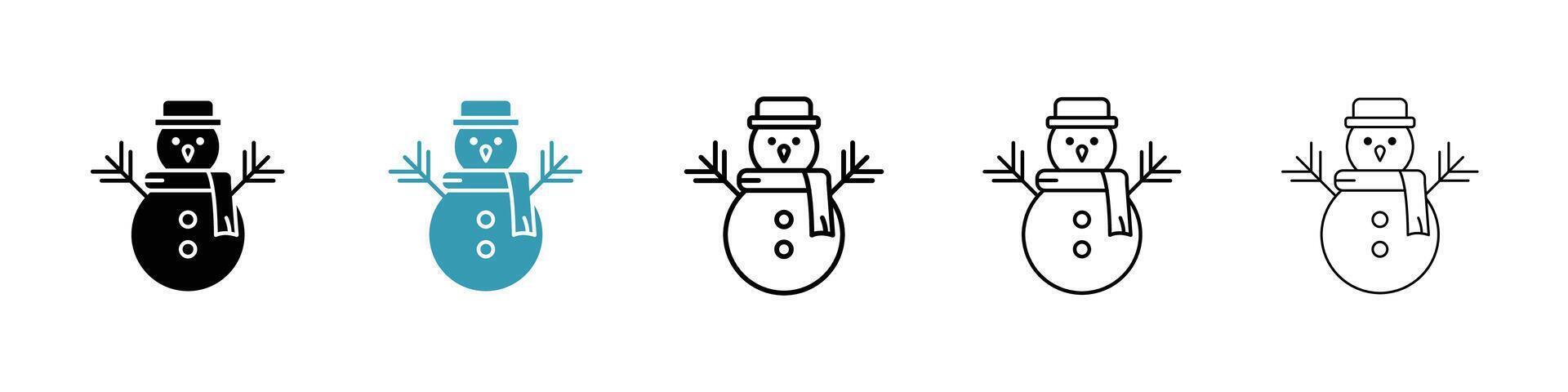 conjunto de iconos de muñeco de nieve vector