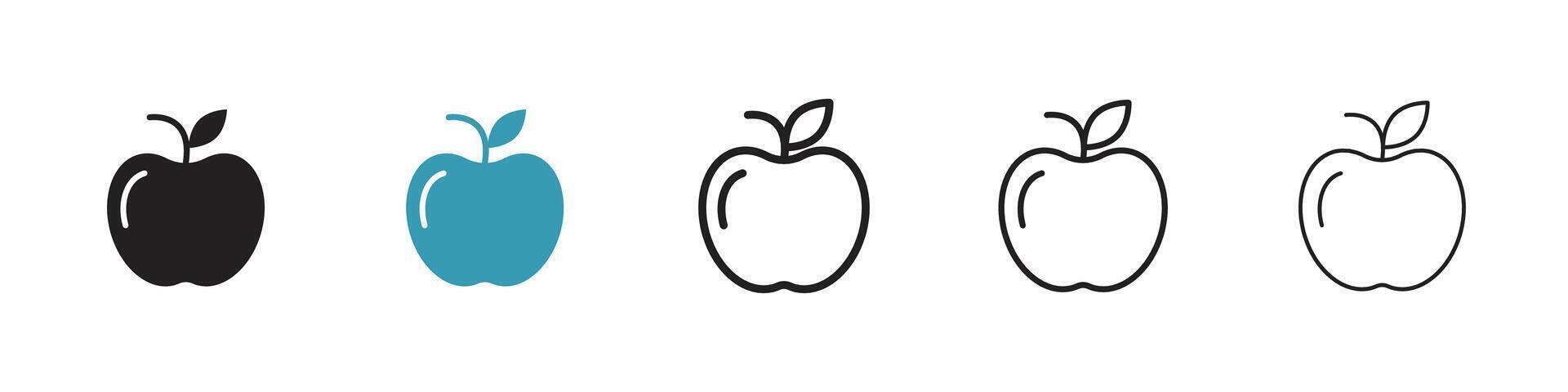 conjunto de iconos de apple vector