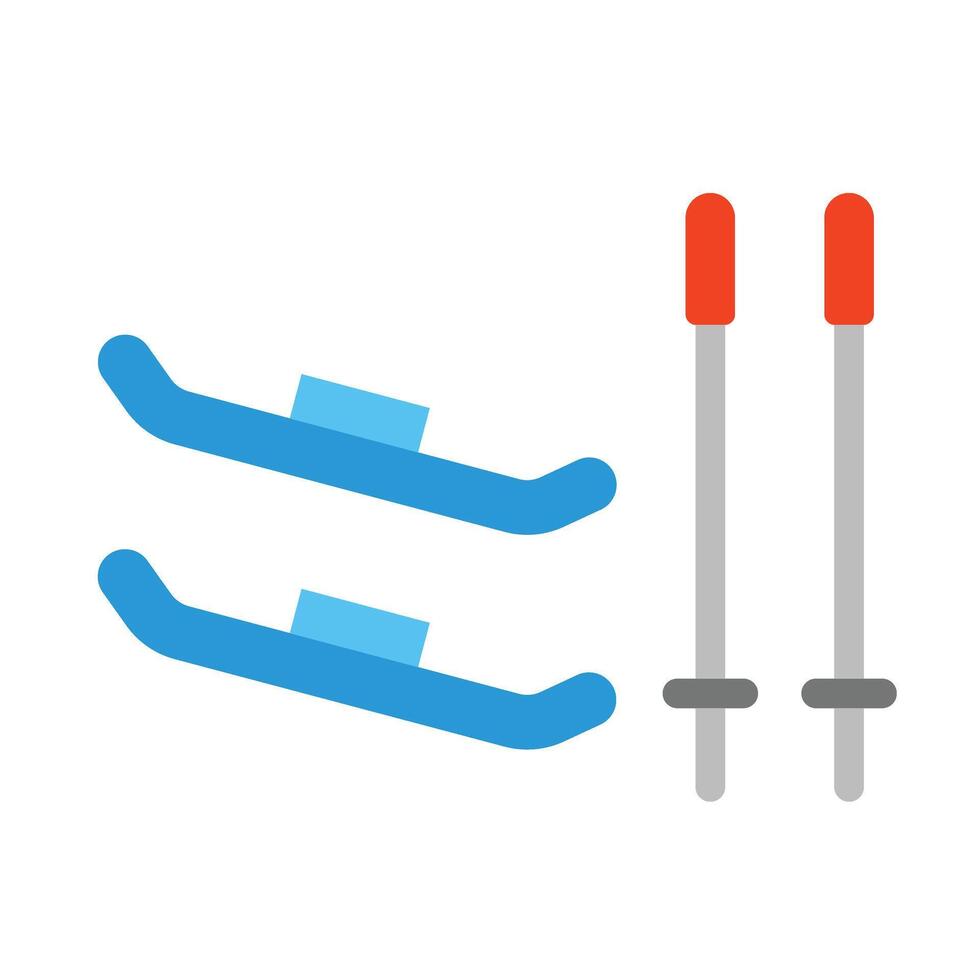 Skis Flat icon vector