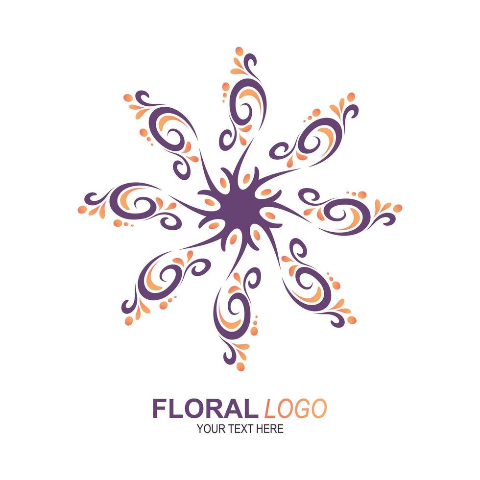 flourishes abstract ornament logo design vector