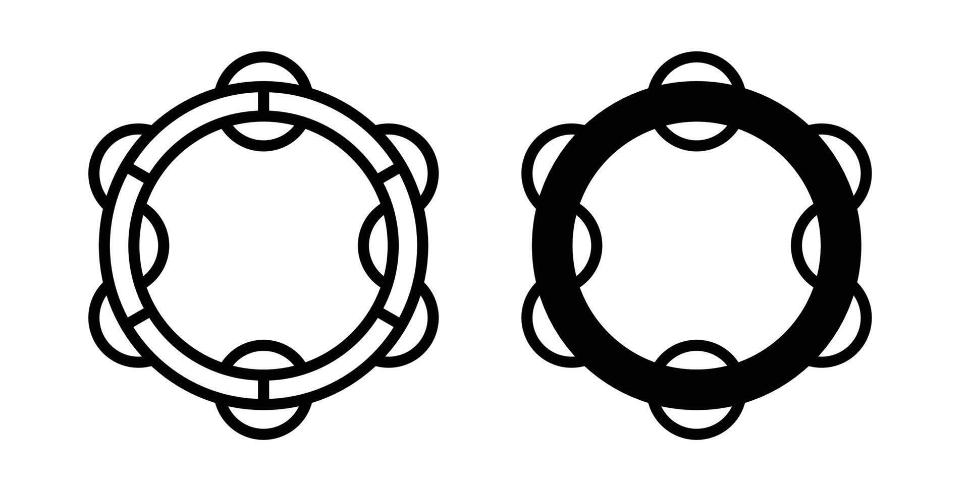 Tambourine icon set vector