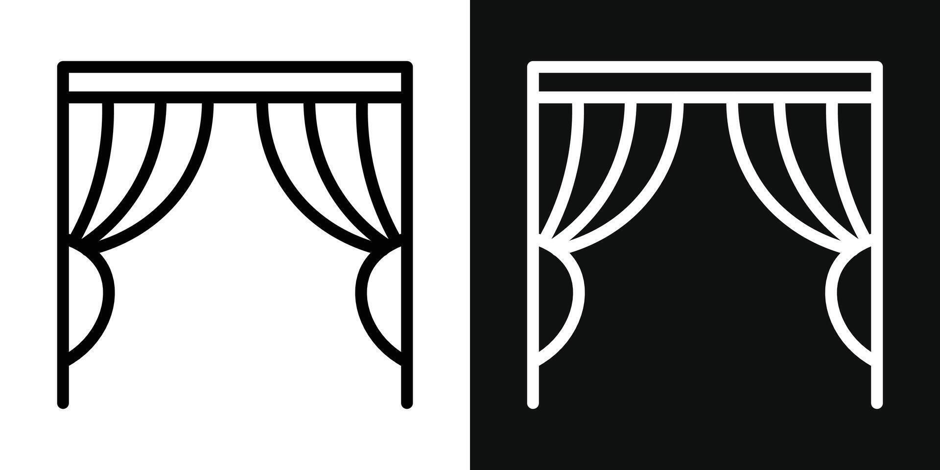 Curtain icon set vector