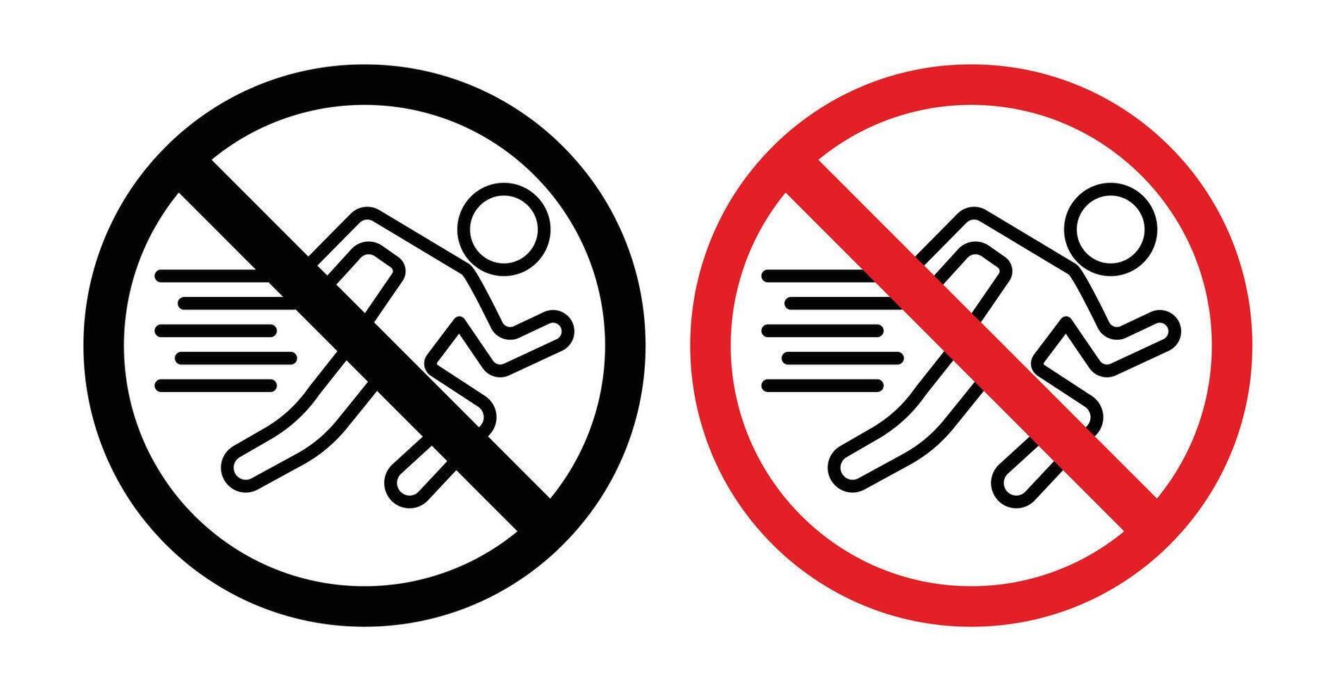 No running sign set vector