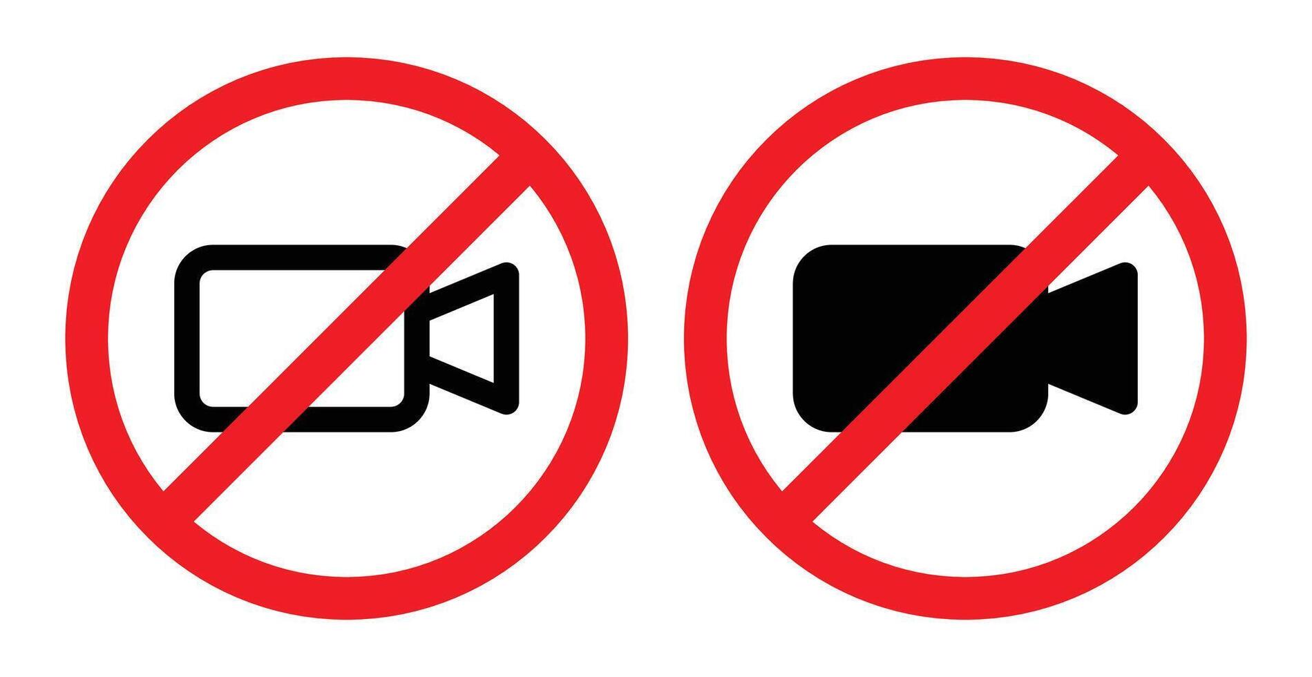 No recording sign set vector