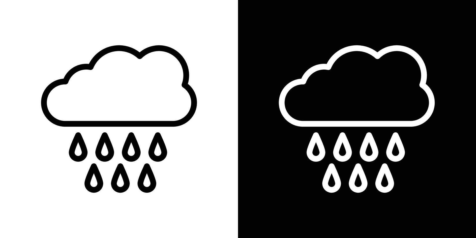 lluvioso icono conjunto vector