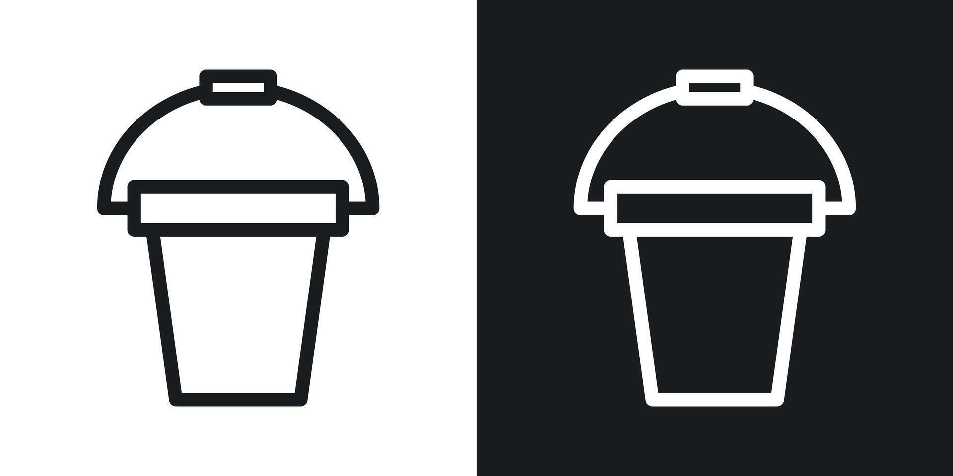 Bucket icon set vector