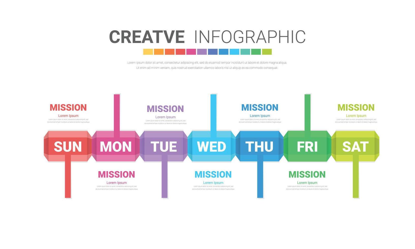 Timeline business for 7 day, infographic design and Presentation vector