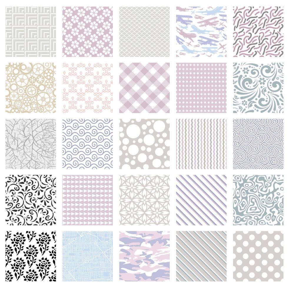 Silhouette of geometric pattern seamless tile pastel cut file seamless set vector