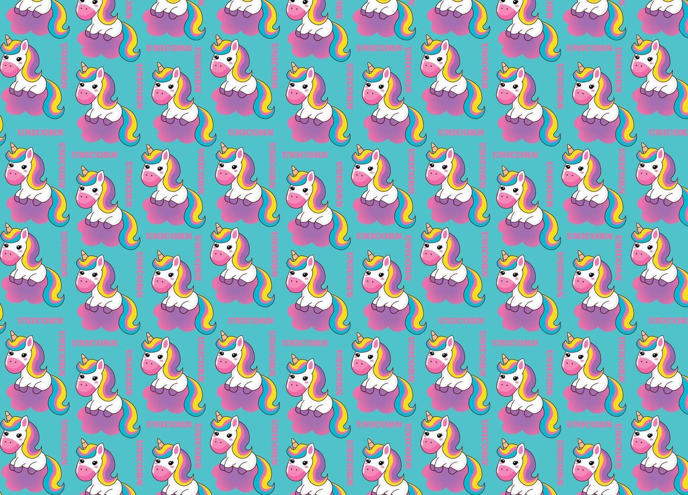 Cute unicorn pattern, for prints and backgrounds, children's and teen theme vector