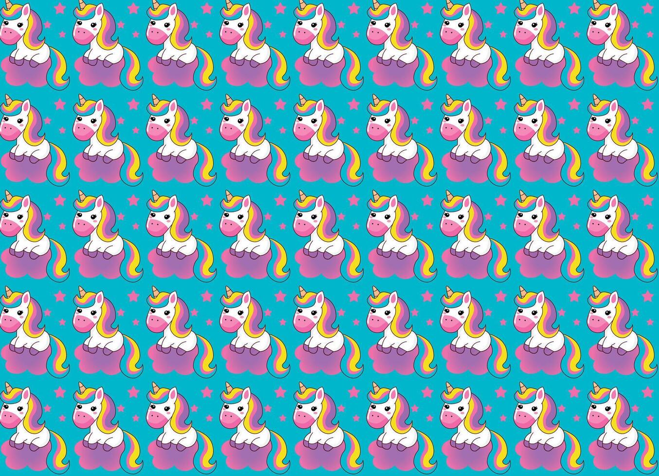 Cute unicorn pattern, for prints and backgrounds, children's and teen theme vector
