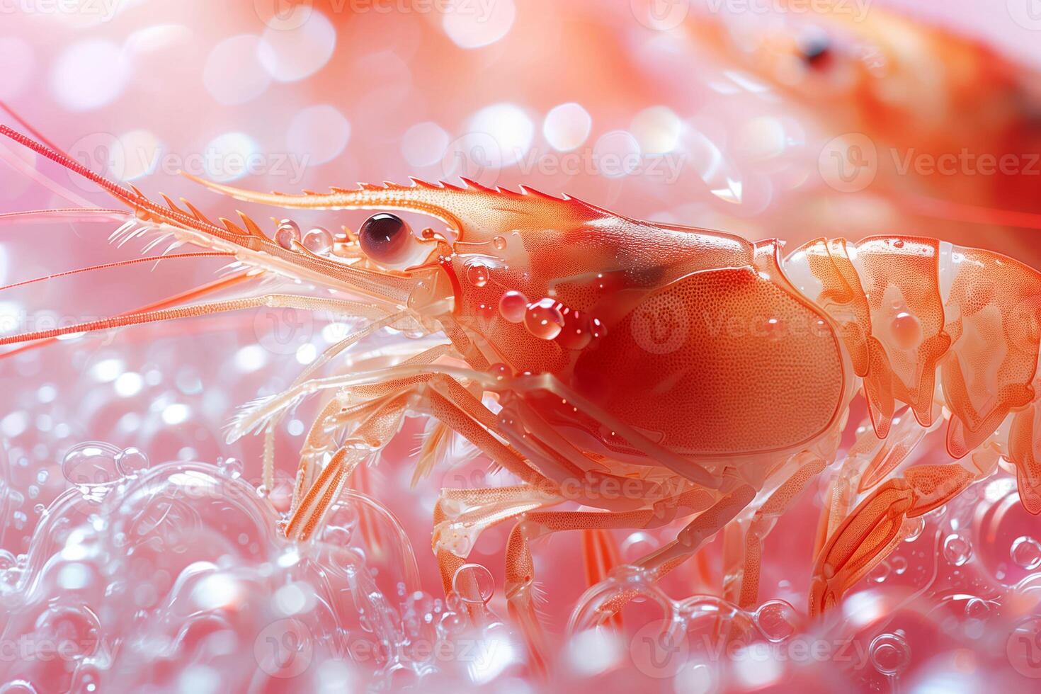 The Serene Life of a Shrimp Exhibiting Nature's Brilliant Color Scheme photo