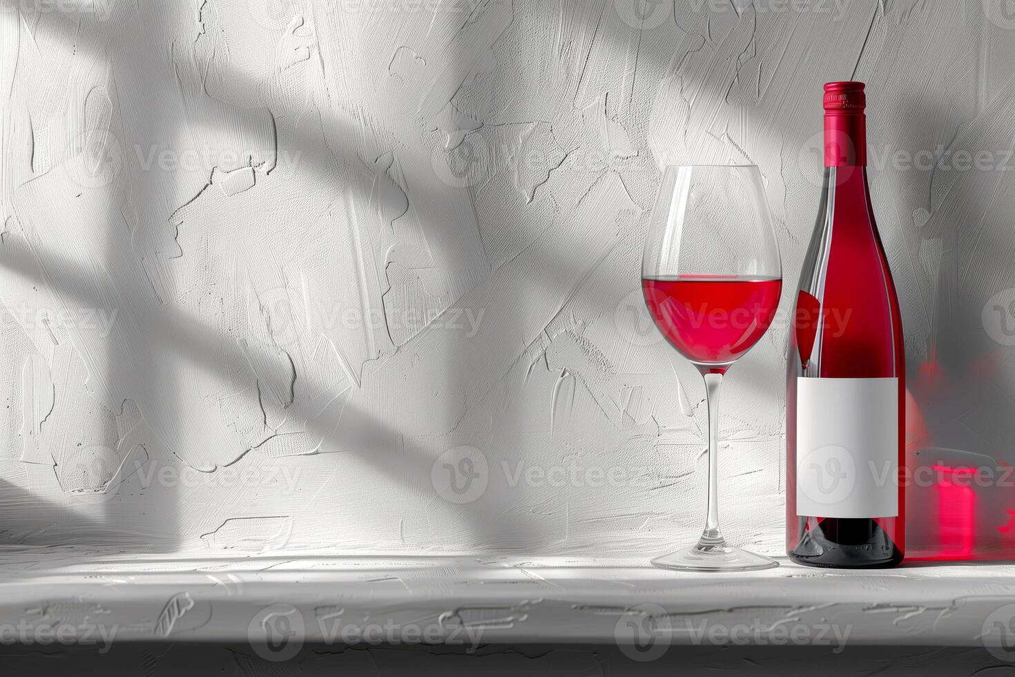 complacer en el lujoso gusto de rojo vino, ingeniosamente presentado con un viña cosecha foto