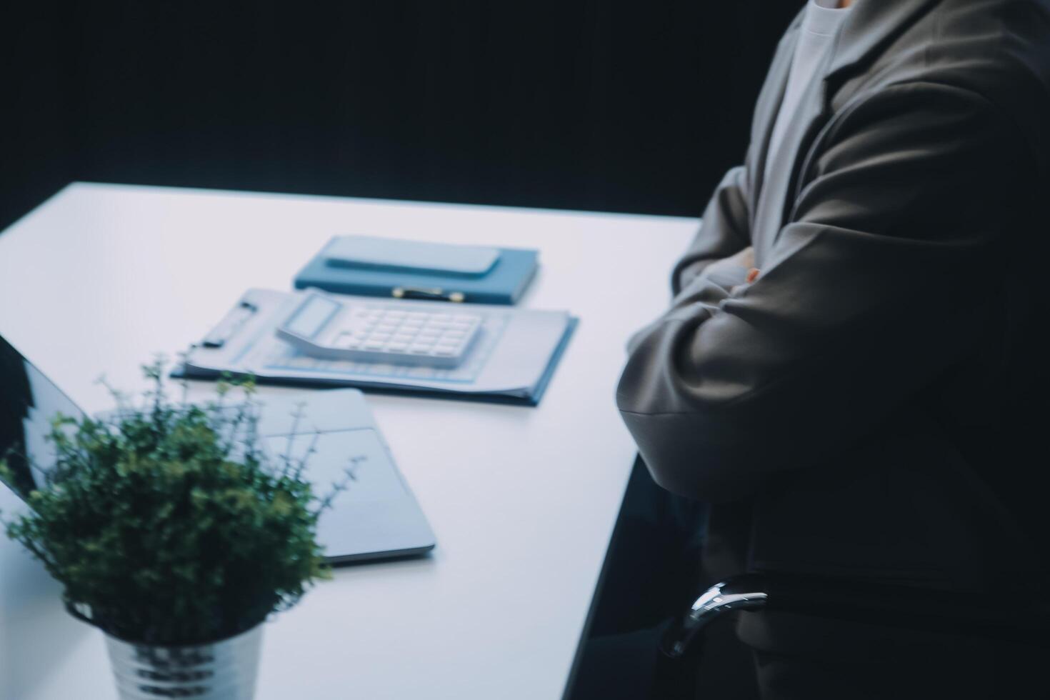 Business Documents, Auditor businesswoman checking searching document legal prepare paperwork or report for analysis TAX time,accountant Documents data contract partner deal in workplace office photo
