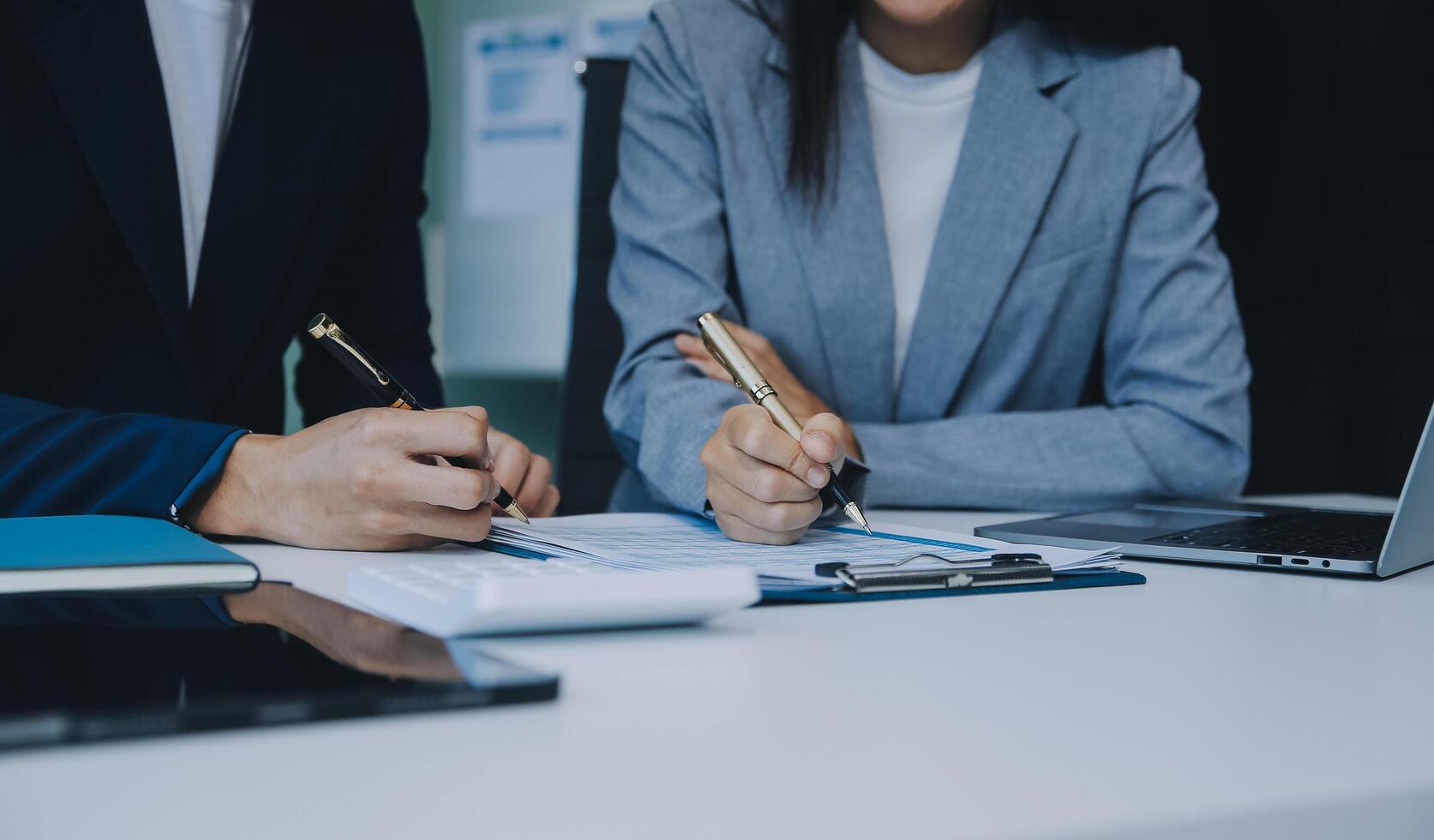 Business Documents, Auditor businesswoman checking searching document legal prepare paperwork or report for analysis TAX time,accountant Documents data contract partner deal in workplace office photo