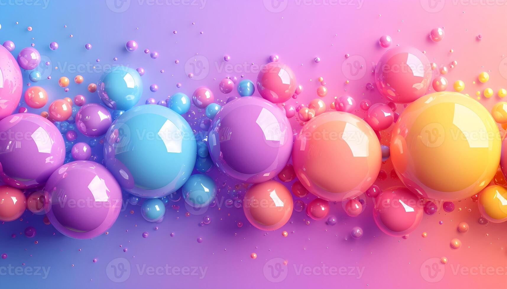 Abstract colorful background with colorful glossy balls photo