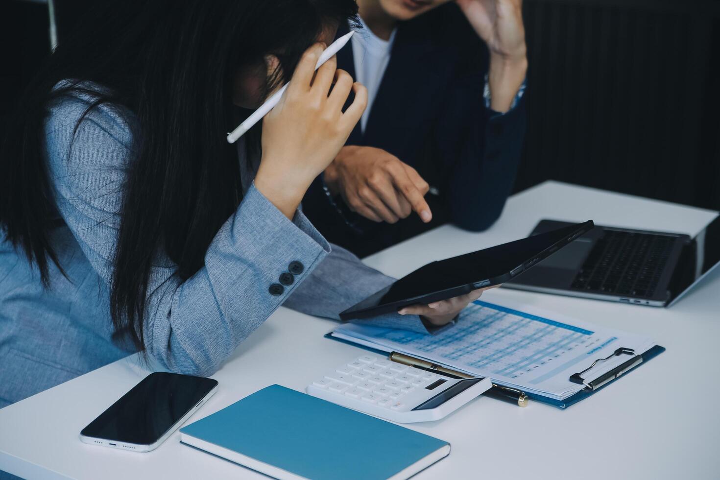 Business Documents, Auditor businesswoman checking searching document legal prepare paperwork or report for analysis TAX time,accountant Documents data contract partner deal in workplace office photo