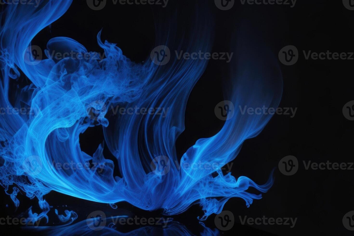 blue flames on a black background photo