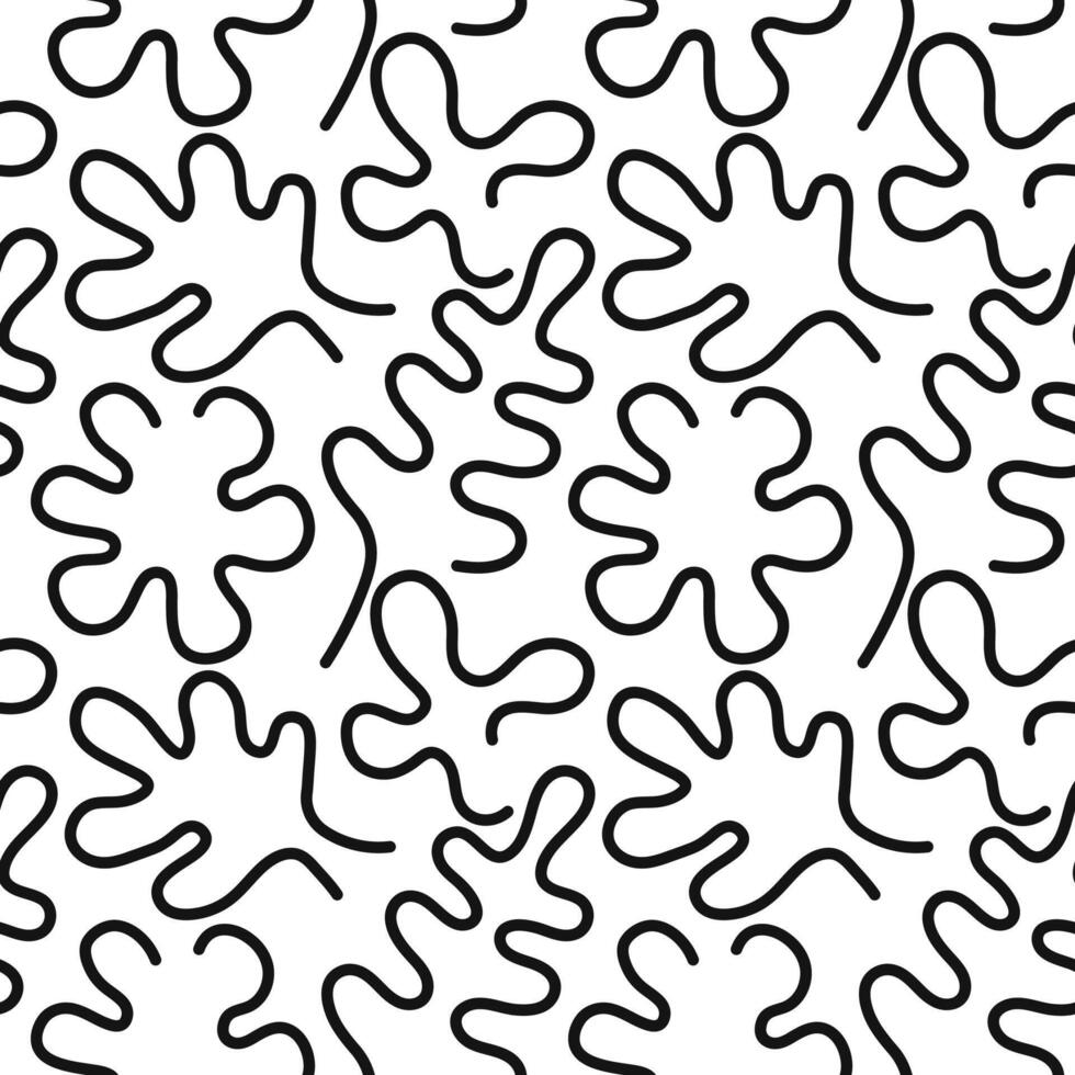 Abstract line art floral pattern vector