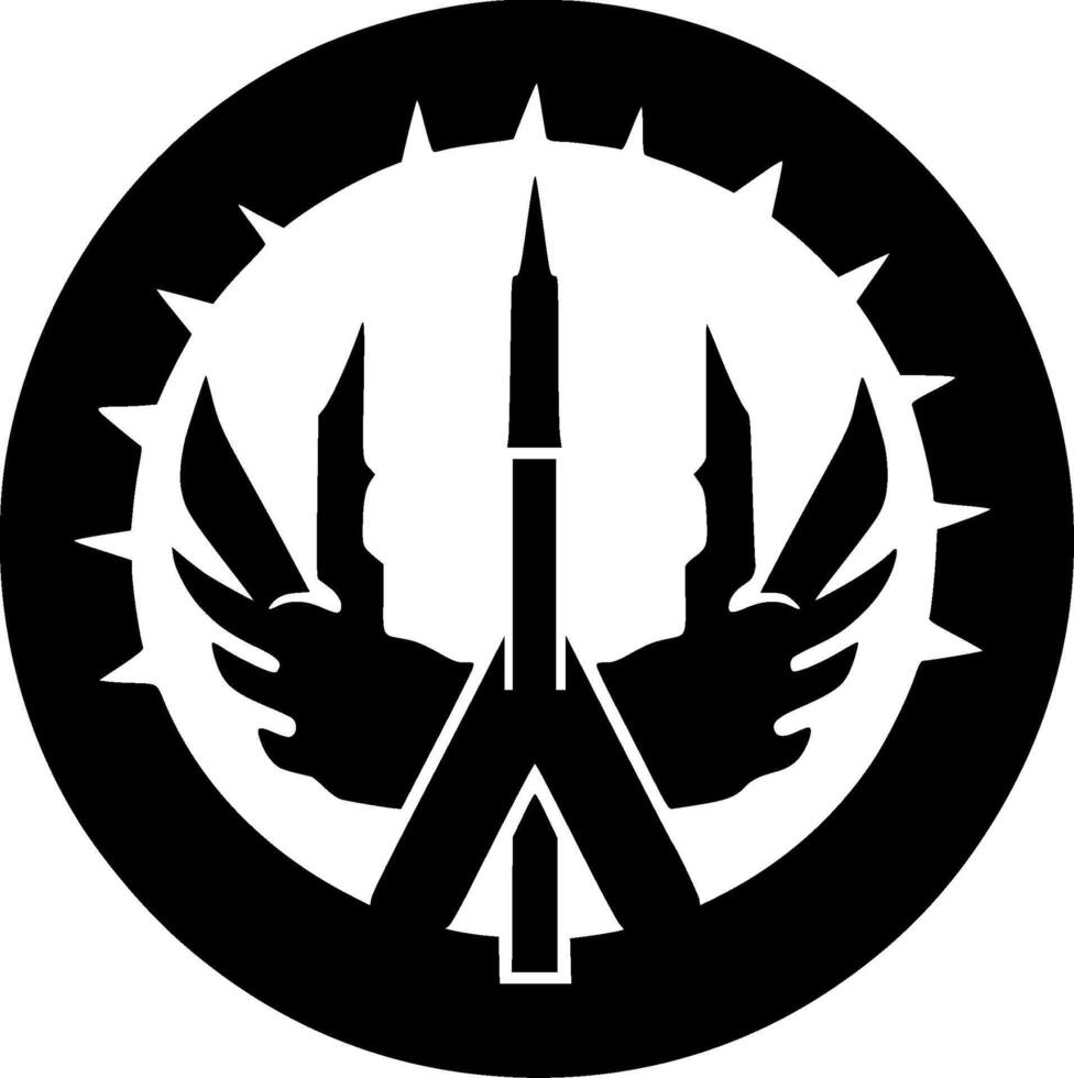 War - Black and White Isolated Icon - illustration vector