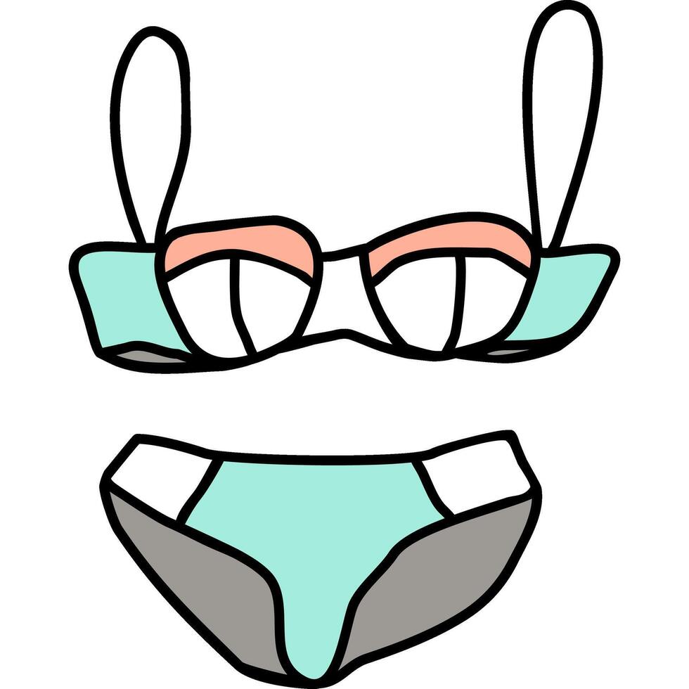 Bikini cartoon in icon style vector